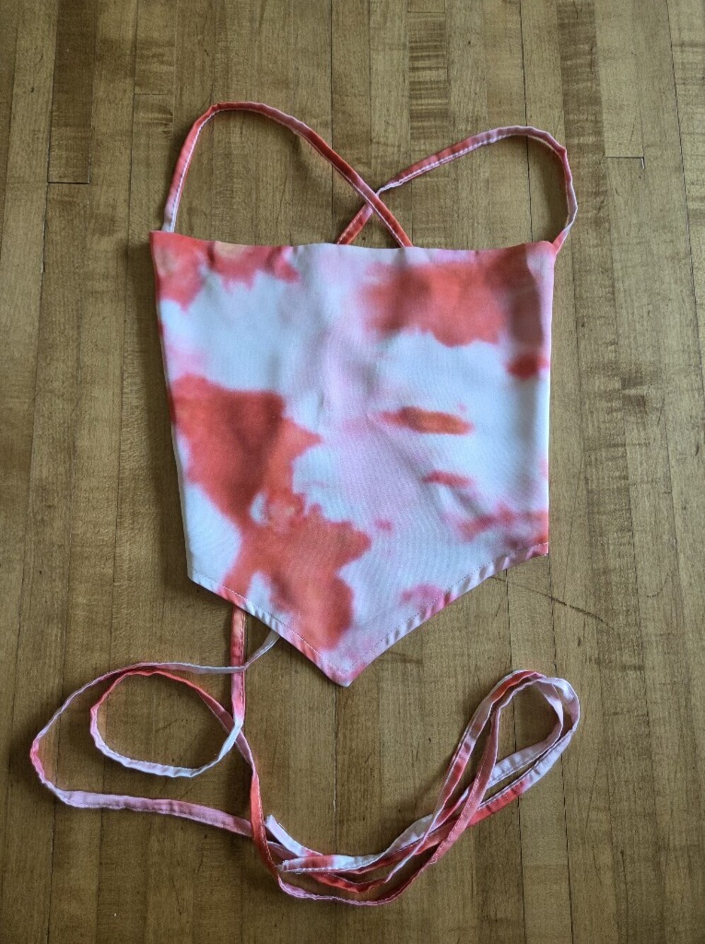 Coral Tie-Dye One Piece Halter Tie Top Size S